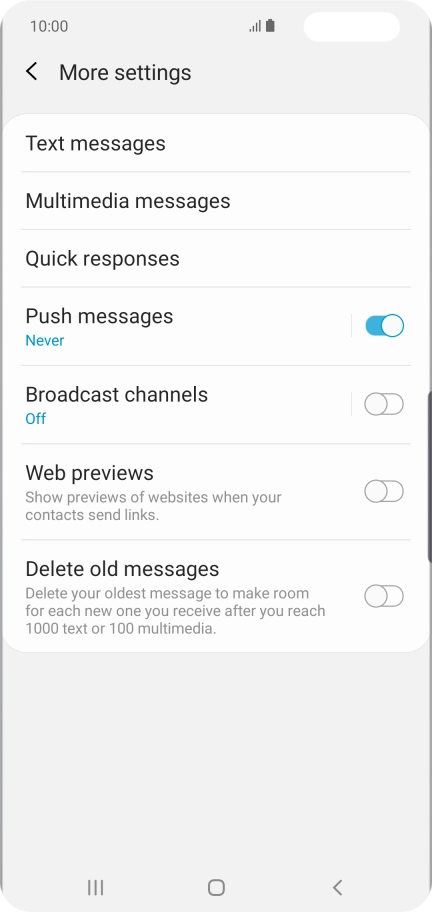 Press Text messages.