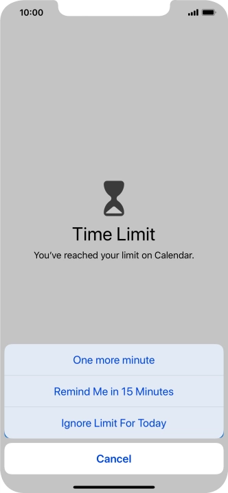Press the required setting.