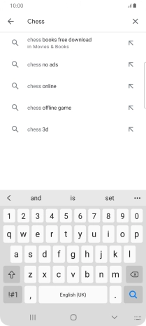 Key in the name or subject of the required app and press the search icon.