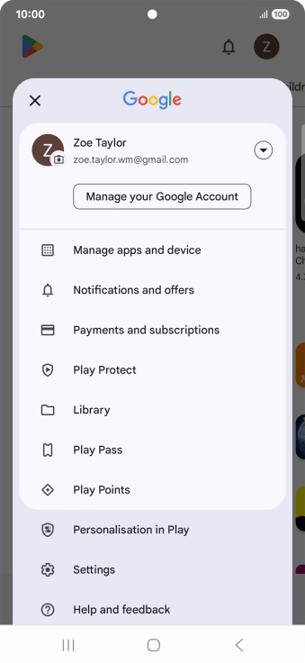 Press Manage apps and device.
