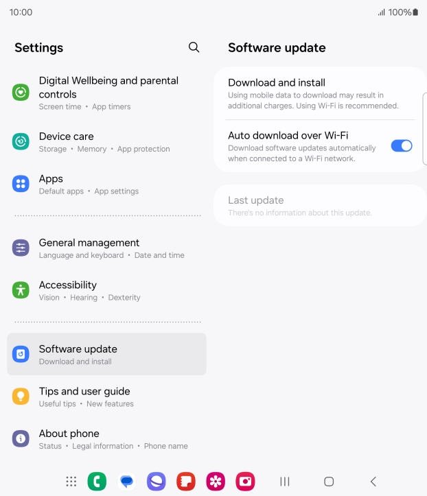 Press Download and install. If a new software version is available, it's displayed. Follow the instructions on the screen to update the phone software. Press Download and install. If a new software version is available, it's displayed. Follow the instructions on the screen to update the phone software.