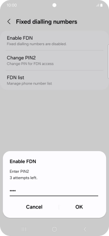 Key in your PIN2 and press OK. Key in your PIN2 and press OK.