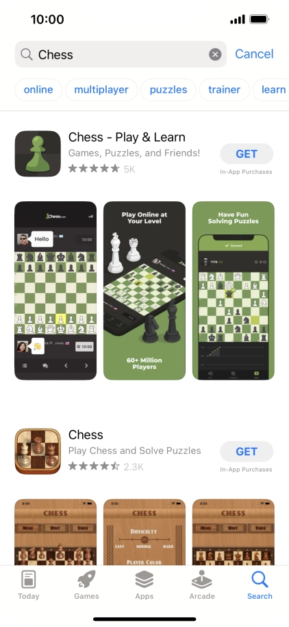 Press the required app. Press the required app.