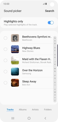 Press the required ring tones to hear them.