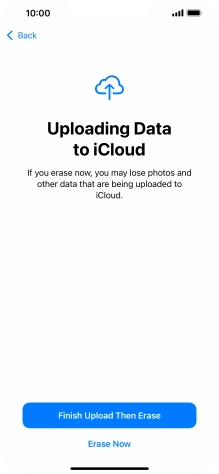 Press the required setting.