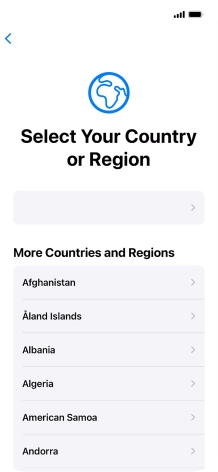 Press the required country or area.