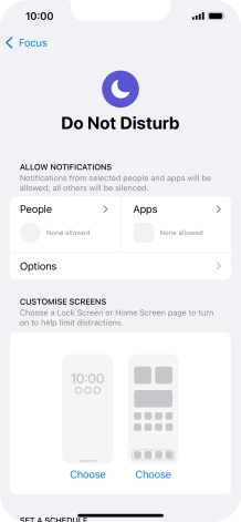 Press People and follow the instructions on the screen to select which contacts you would like to receive calls and notifications from when Do Not Disturb is turned on.