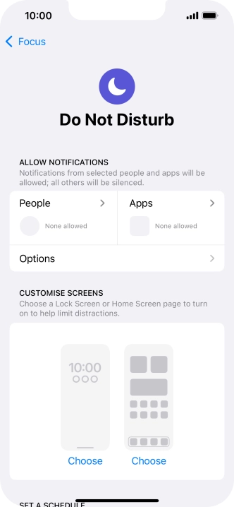 Press People and follow the instructions on the screen to select which contacts you would like to receive calls and notifications from when Do Not Disturb is turned on.