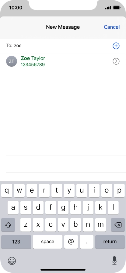 Press the required contact. Press the required contact.