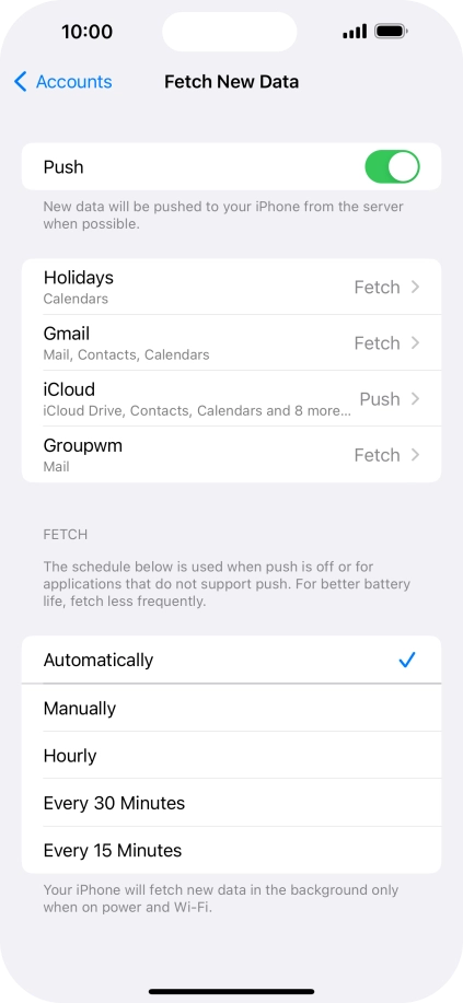 Press the indicator next to 