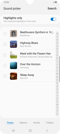 Press the required ring tones to hear them.