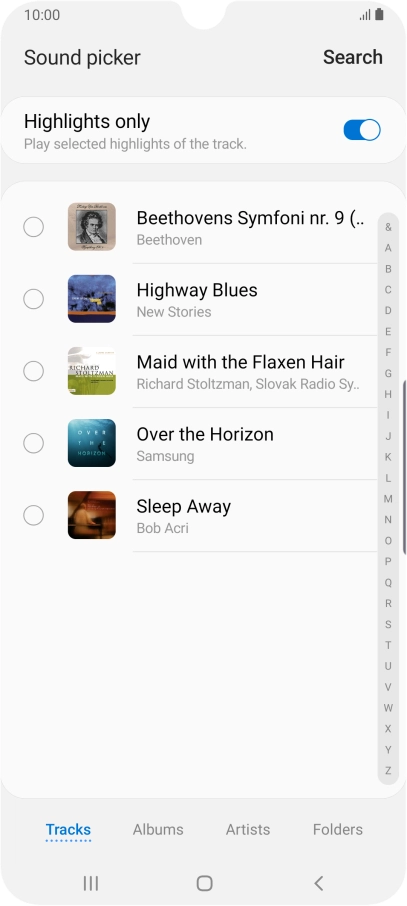 Press the required ring tones to hear them.