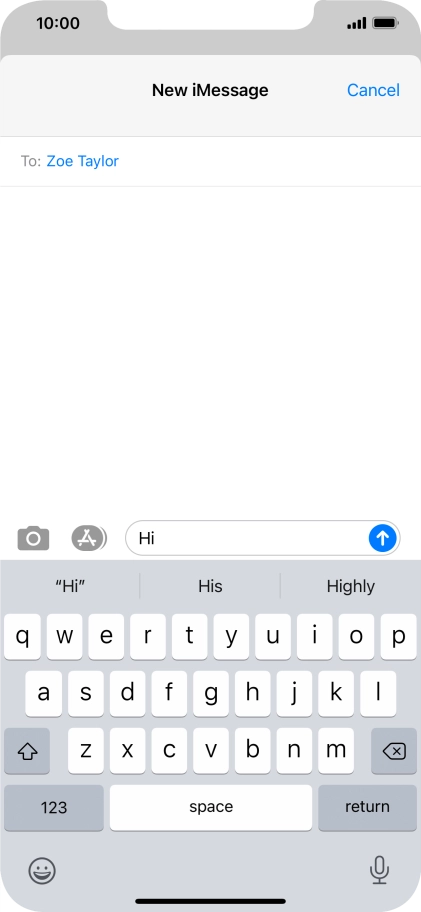 Press the send icon.