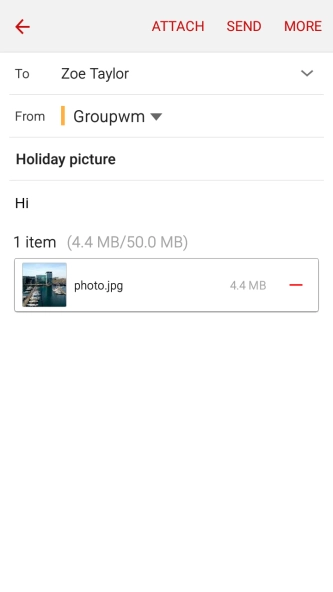 Press SEND when you've finished your email message.