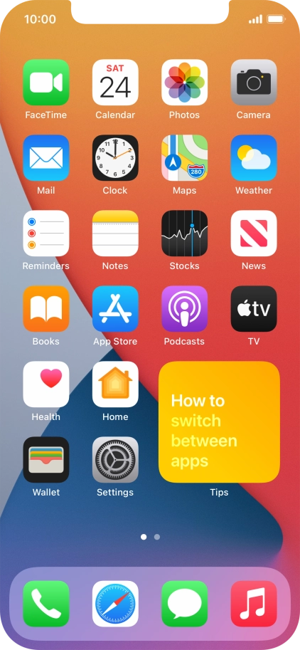 If you're using a Widget Stack: slide up or down on the stack to select the required widget.