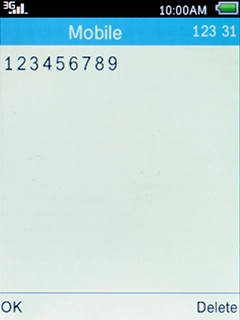 Key in the required phone number and press the Left selection key.