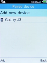 Select Add new device and press the Left selection key.