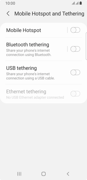 Press Mobile Hotspot.