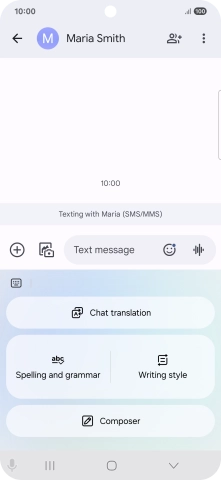 To generate a text, press Composer and follow the instructions on the screen to use the function.
