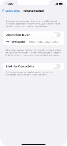 Press Wi-Fi Password and key in the required password.