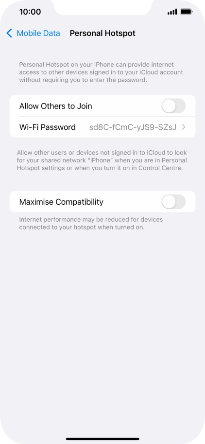 Press Wi-Fi Password and key in the required password.