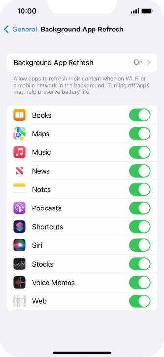 Press Background App Refresh.