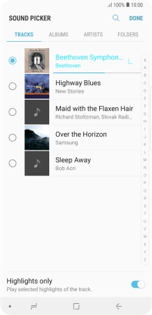 Once you've found a ring tone you like, press DONE.