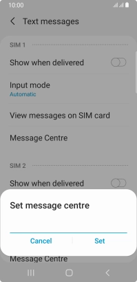 Key in +35387699989 and press Set.