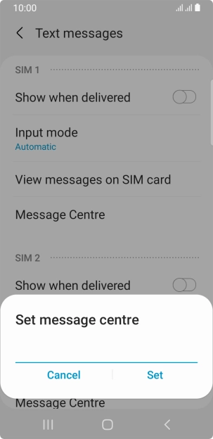 Key in +35387699989 and press Set.