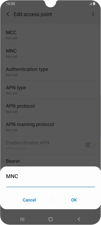 Key in 01 and press OK.