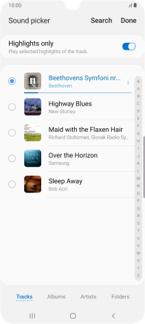 Once you've found a ring tone you like, press Done.