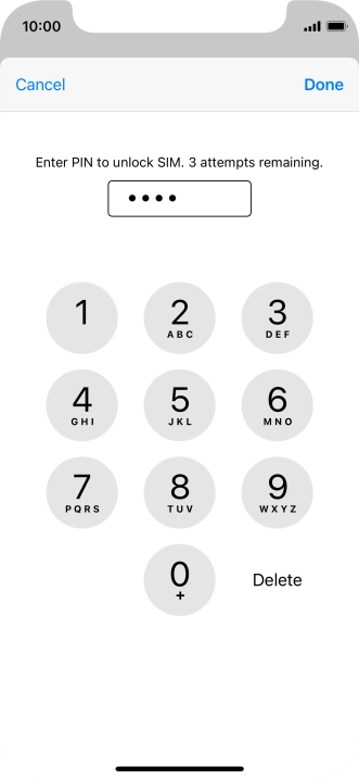 Key in your PIN and press Done.