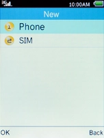 Select Phone and press the Left selection key.