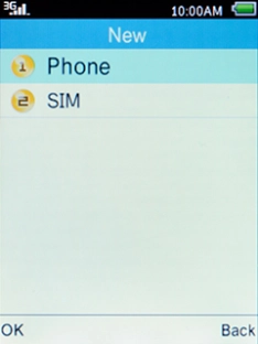 Select Phone and press the Left selection key.