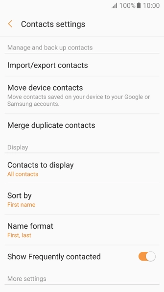 Press Import/export contacts.
