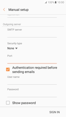 Press Authentication required before sending emails to turn off the function. Press Authentication required before sending emails to turn off the function.