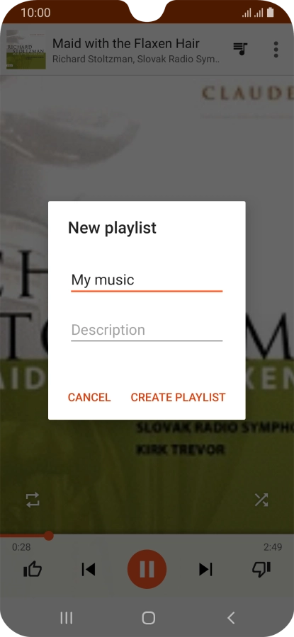 Key in a name for the playlist and press CREATE PLAYLIST.
