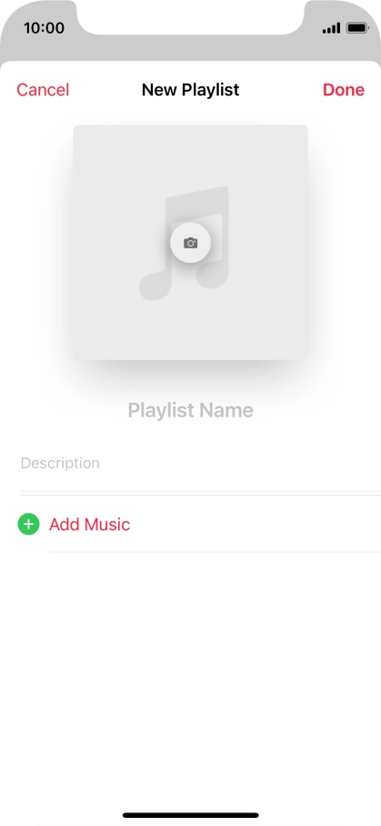 Press the text input field and key in a name for the playlist.
