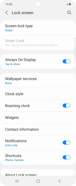 Press Screen lock type.