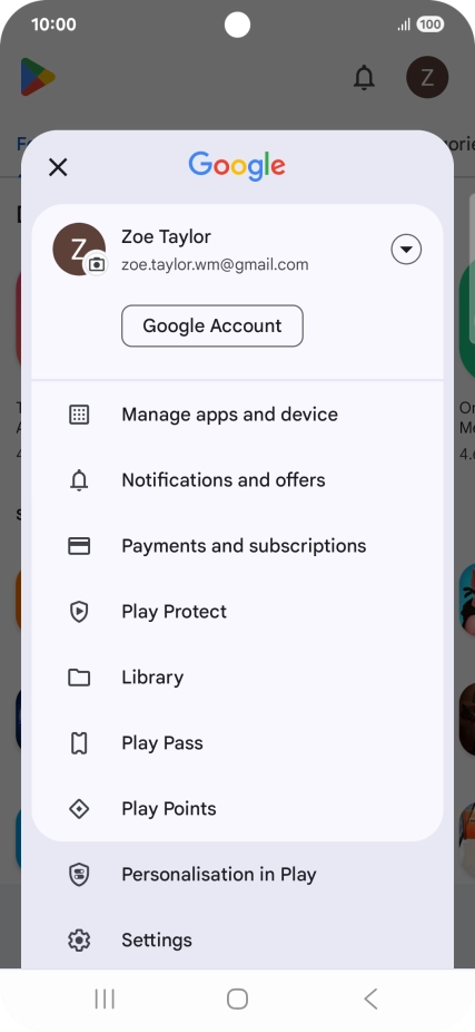 Press Manage apps and device.