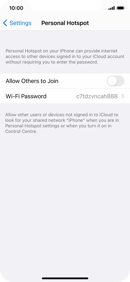 Press Wi-Fi Password and key in the required password.