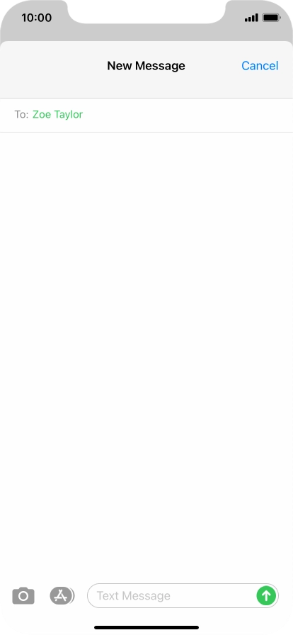 Press the text input field and write the text for your picture message.