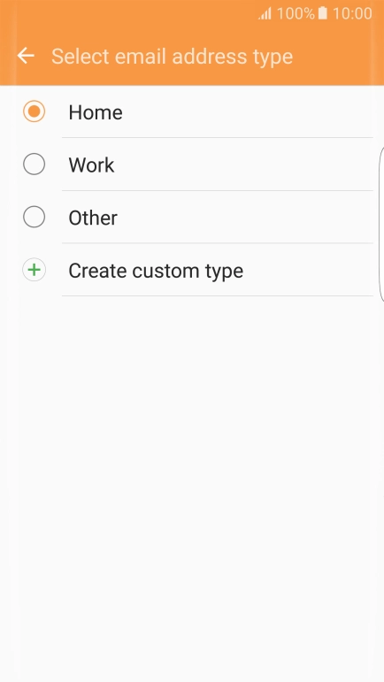 Press the required email type.