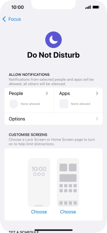 Press People and follow the instructions on the screen to select which contacts you would like to receive calls and notifications from when Do Not Disturb is turned on. Press People and follow the instructions on the screen to select which contacts you would like to receive calls and notifications from when Do Not Disturb is turned on.