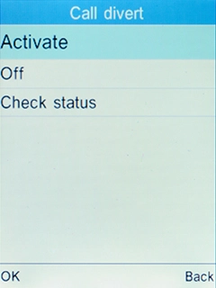 Select Activate and press the Left selection key.
