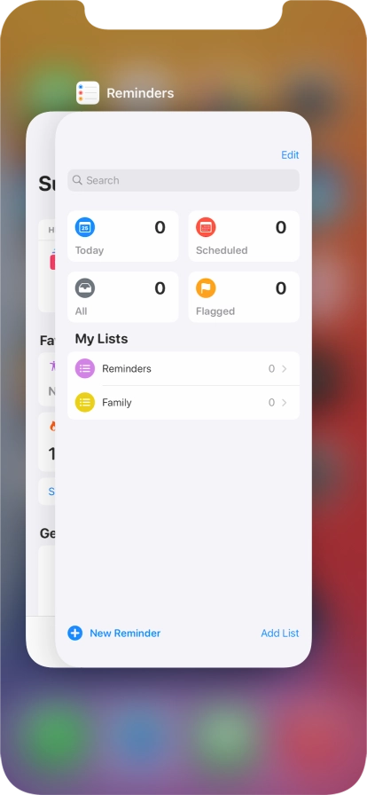 Slide upwards on the required application to end it.