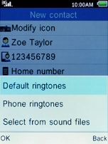 Select Phone ringtones and press the Left selection key.