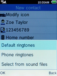 Select Phone ringtones and press the Left selection key.