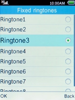 Select the required ring tones to hear them.