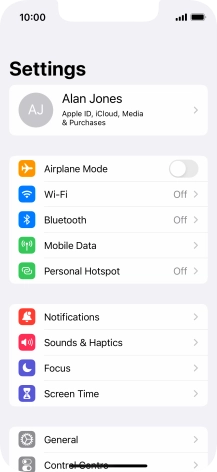 Press Personal Hotspot.